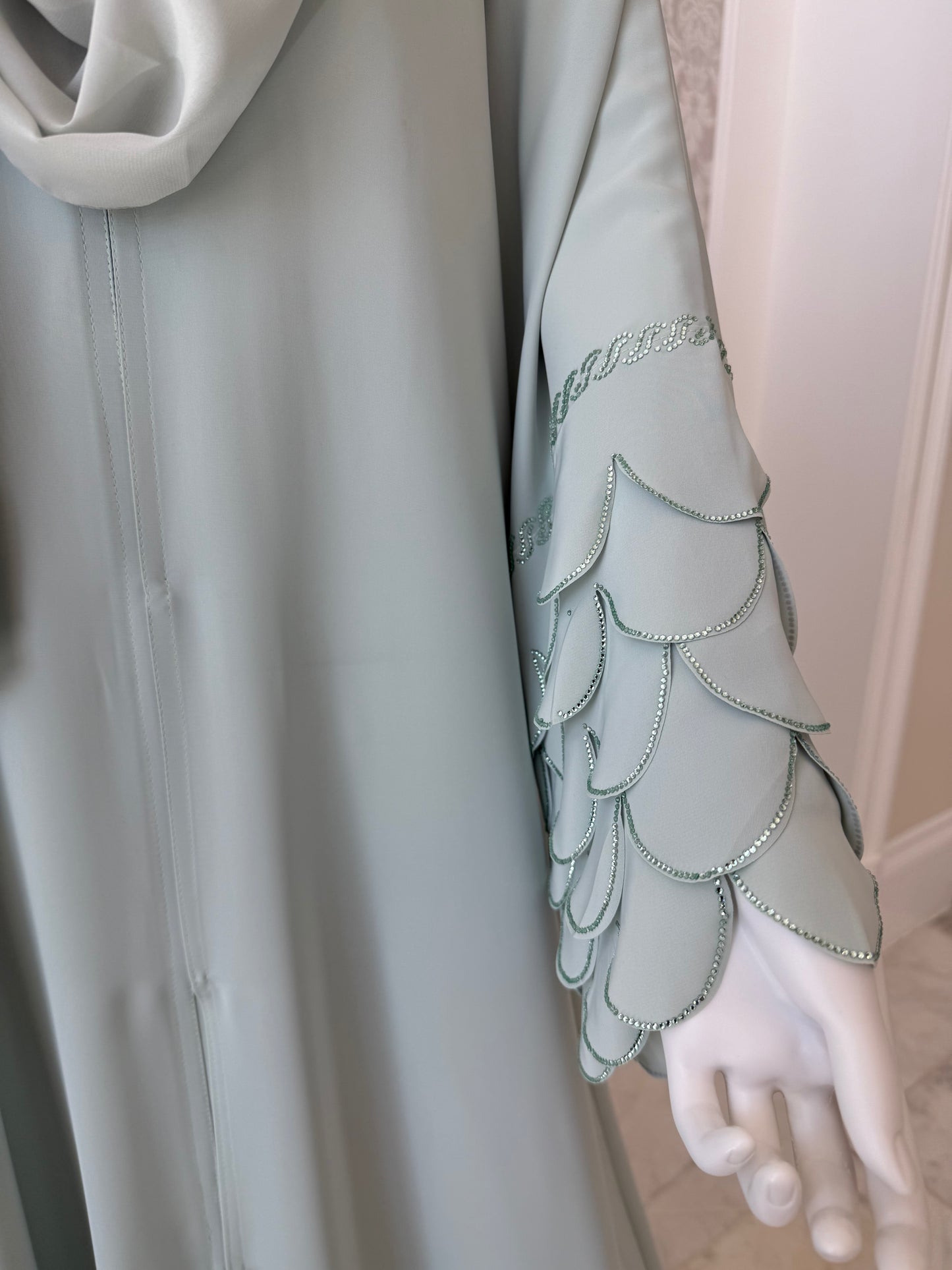 Humaaya Aqua Petal Abaya