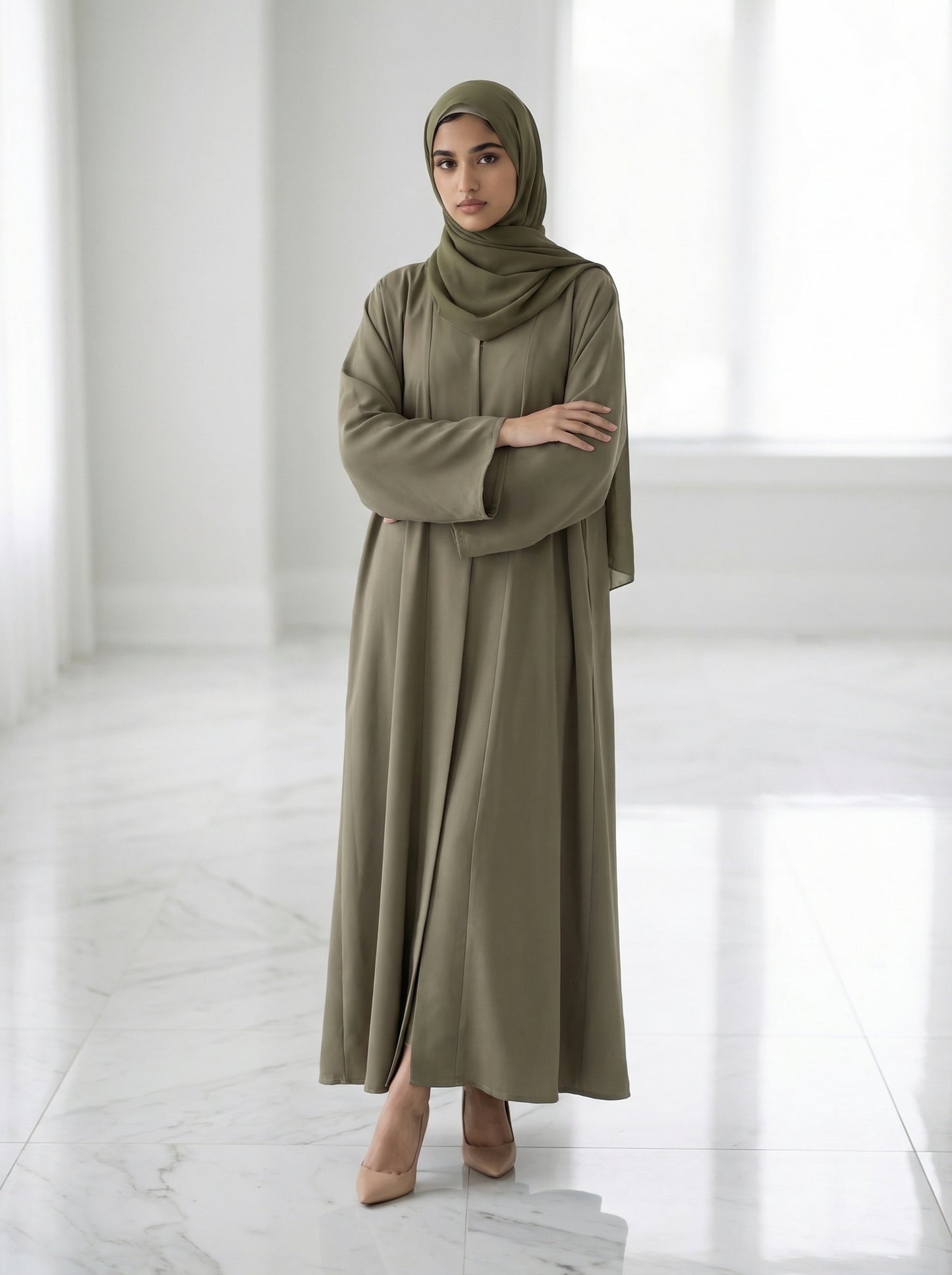 Olive Classic Flow Abaya