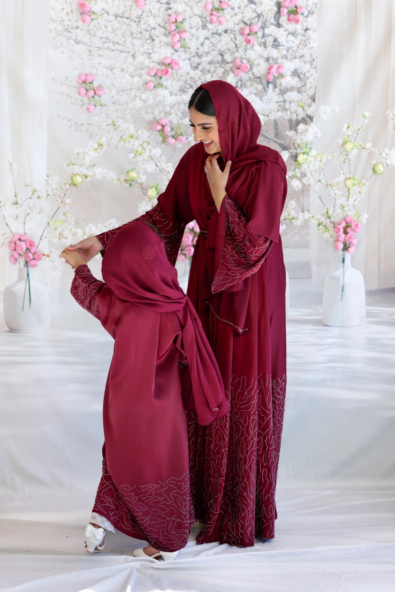 Ruby Blossom Abaya