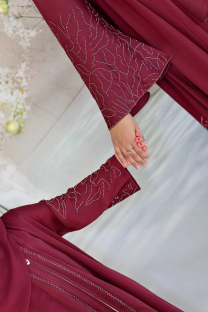 Ruby Blossom Abaya