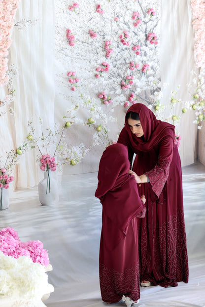 Ruby Blossom Abaya