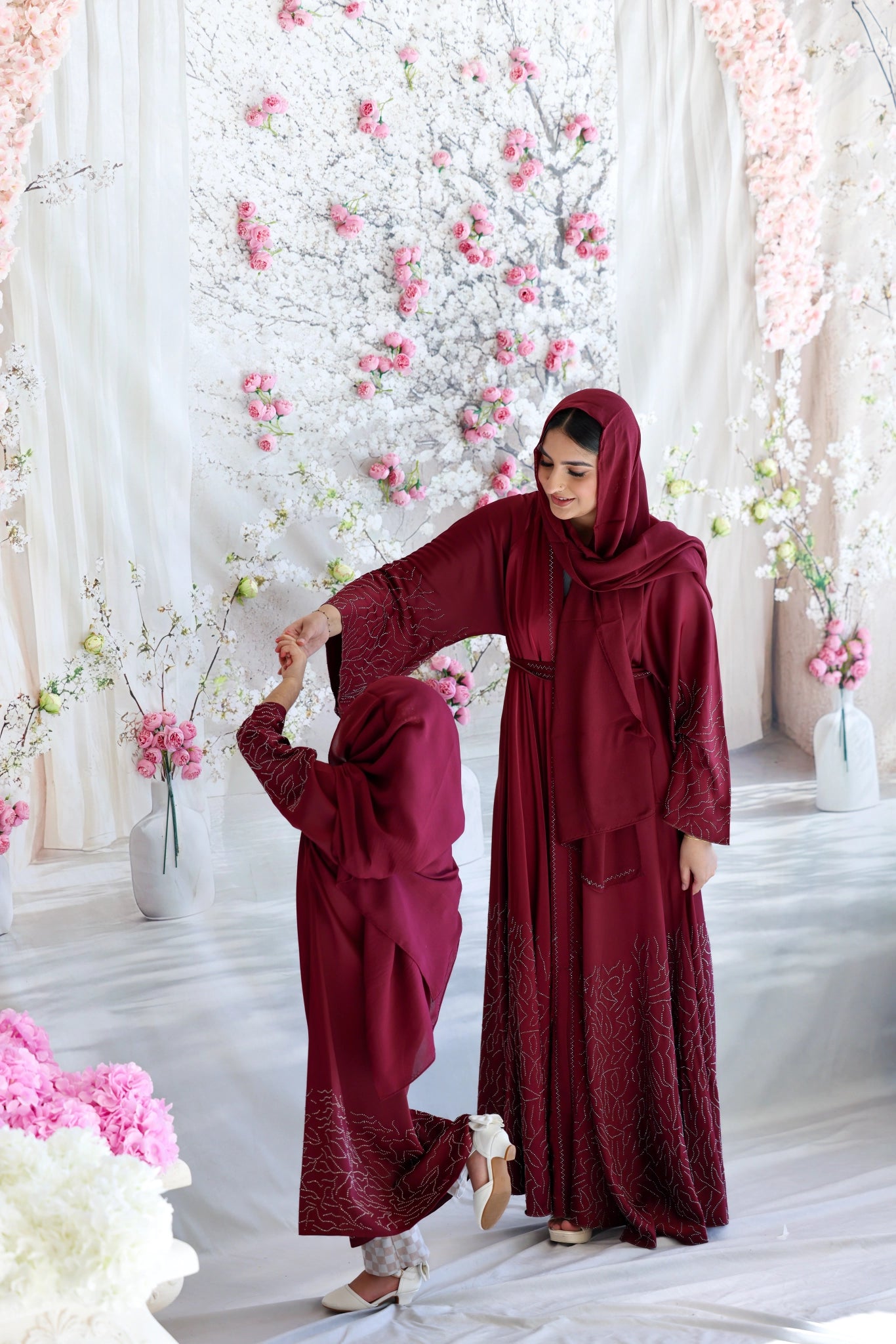 Ruby Blossom Abaya