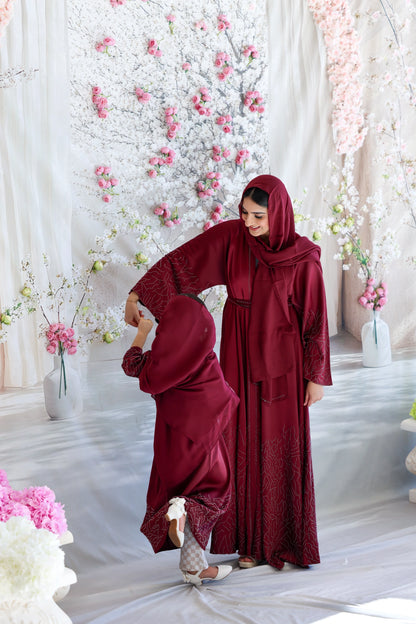 Ruby Blossom Abaya