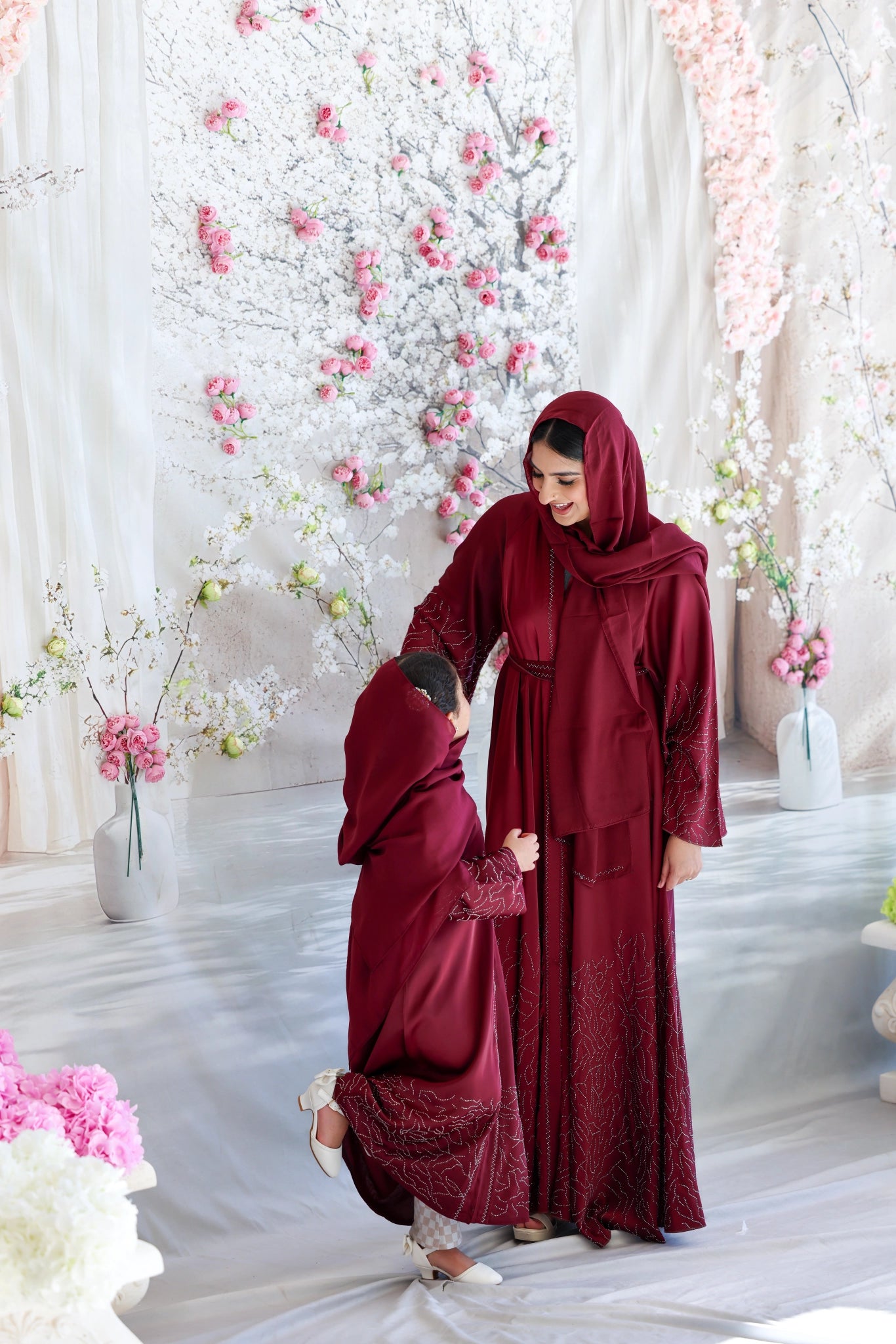 Ruby Blossom Abaya