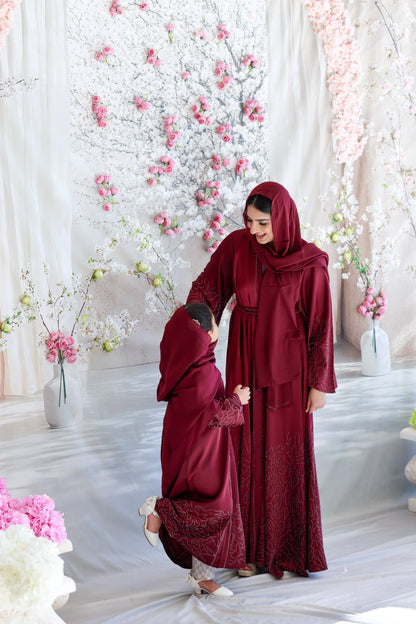 Ruby Blossom Abaya
