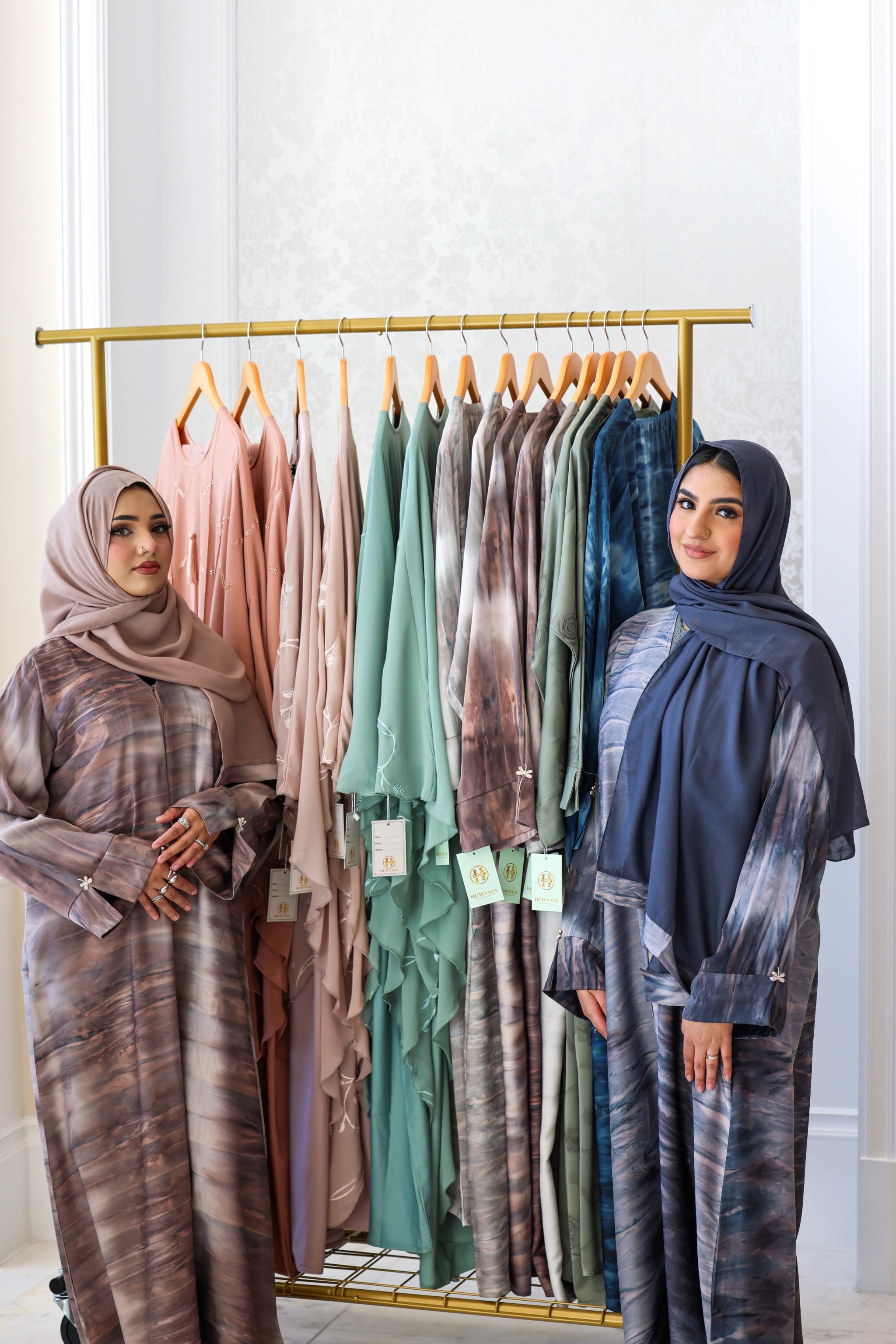 Humaaya Digital Print Silk Abaya