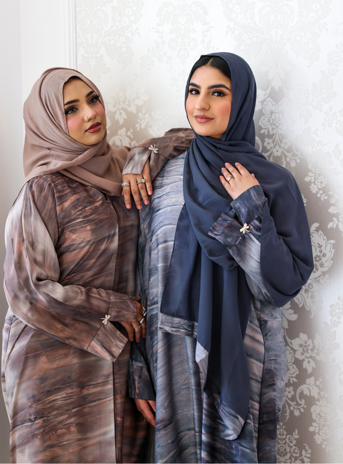 Humaaya Digital Print Silk Abaya