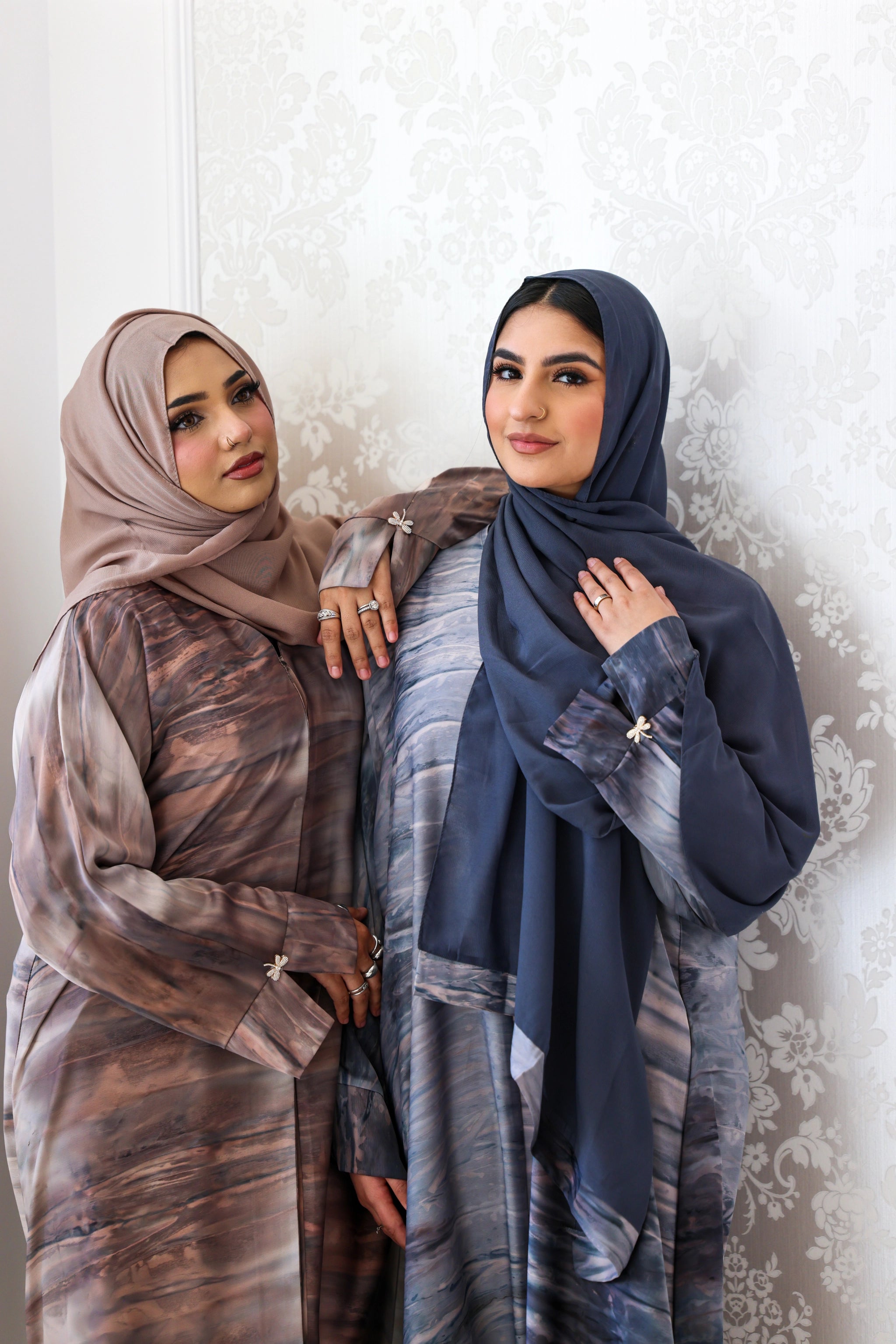 Humaaya Digital Print Silk Abaya