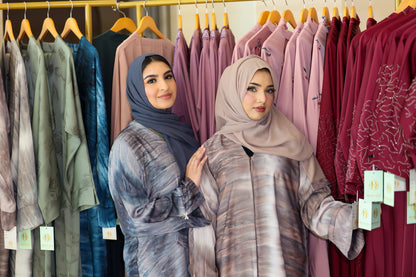 Humaaya Digital Print Silk Abaya