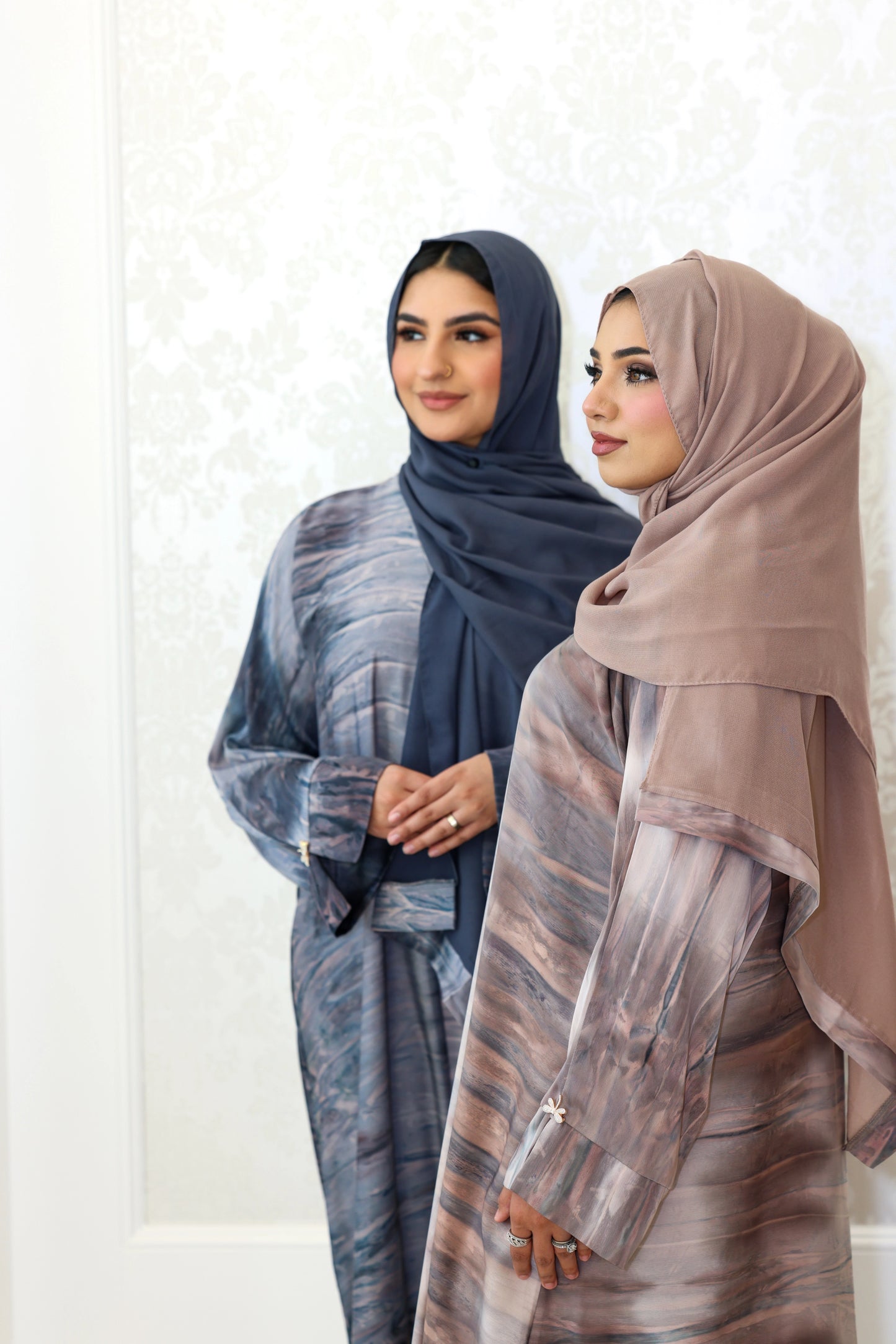 Humaaya Digital Print Silk Abaya