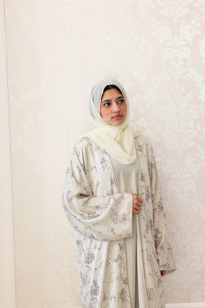 Humaaya Floral Silk Abaya