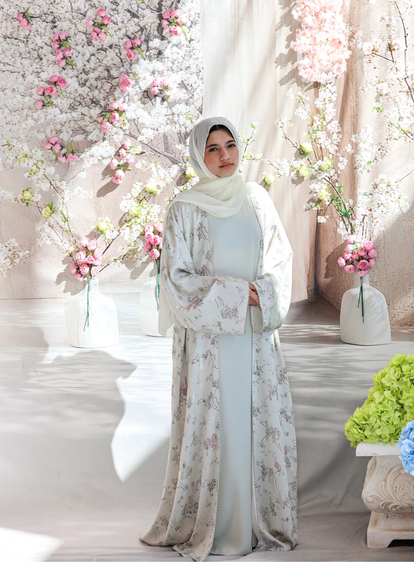 Humaaya Floral Silk Abaya