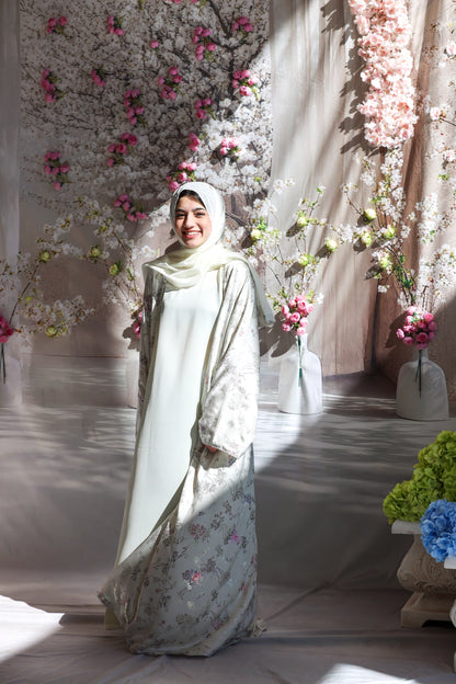 Humaaya Floral Silk Abaya