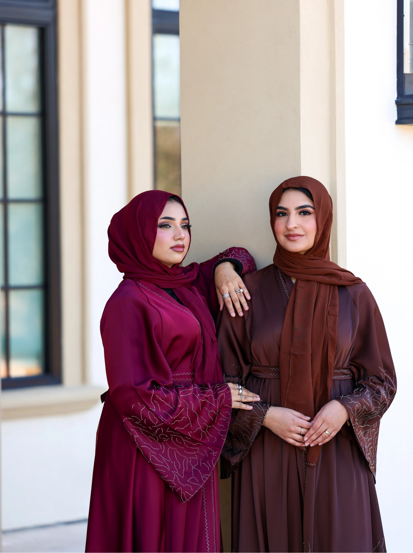 Humaaya Embellished Silk Abaya