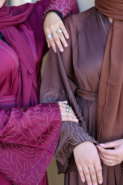 Humaaya Embellished Silk Abaya