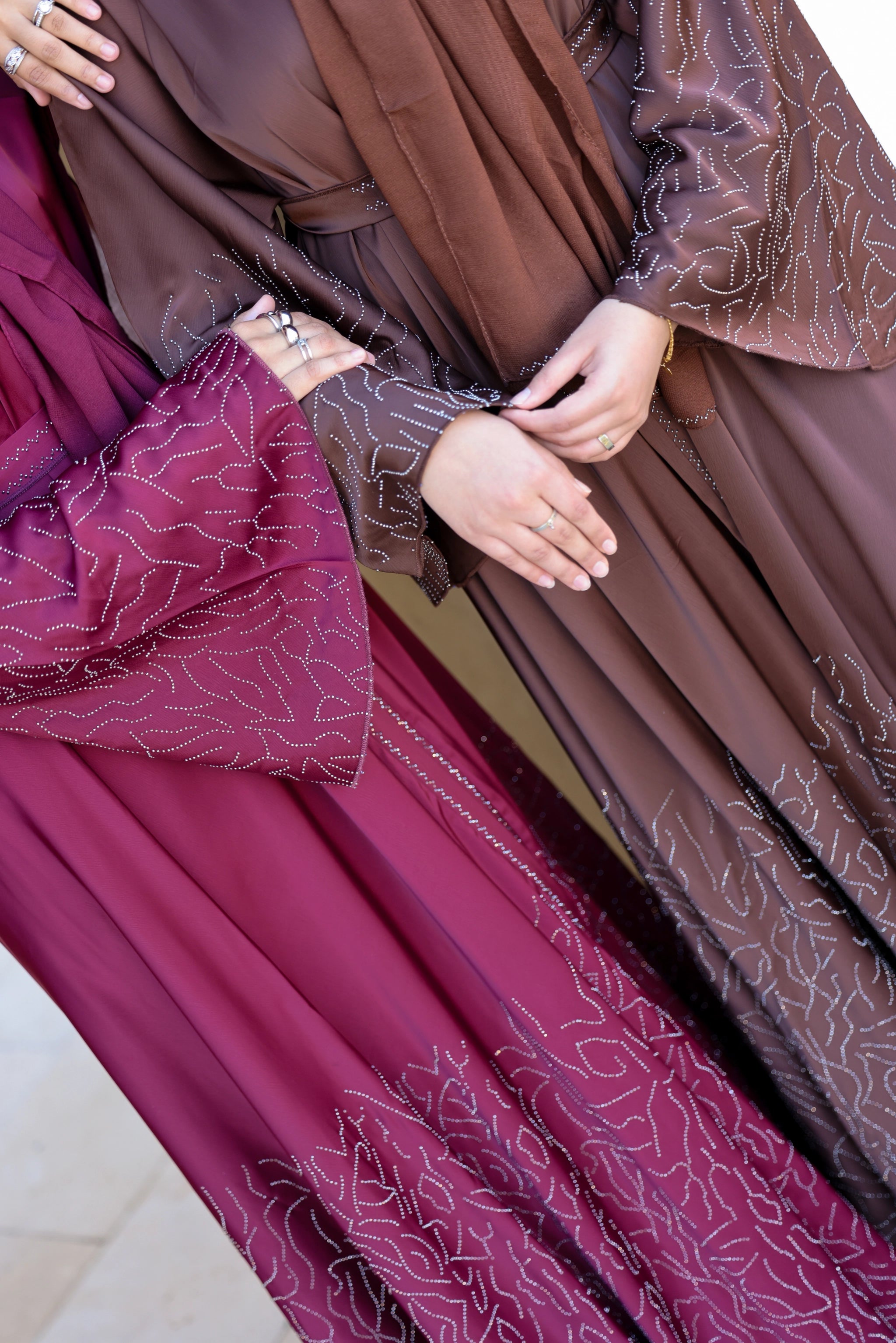 Humaaya Embellished Silk Abaya
