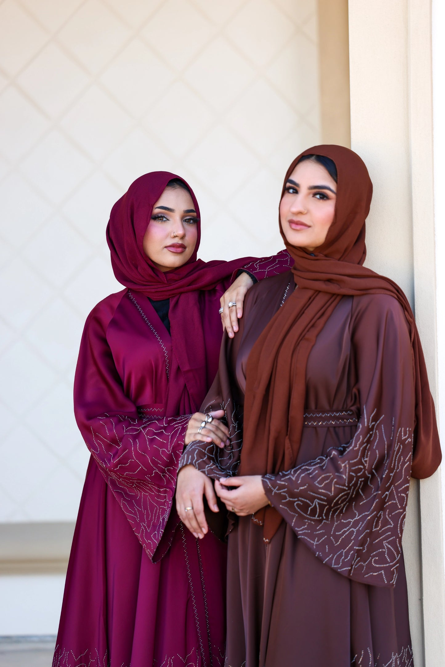Humaaya Embellished Silk Abaya