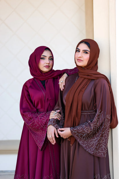 Humaaya Embellished Silk Abaya