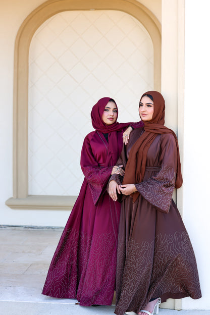 Humaaya Embellished Silk Abaya
