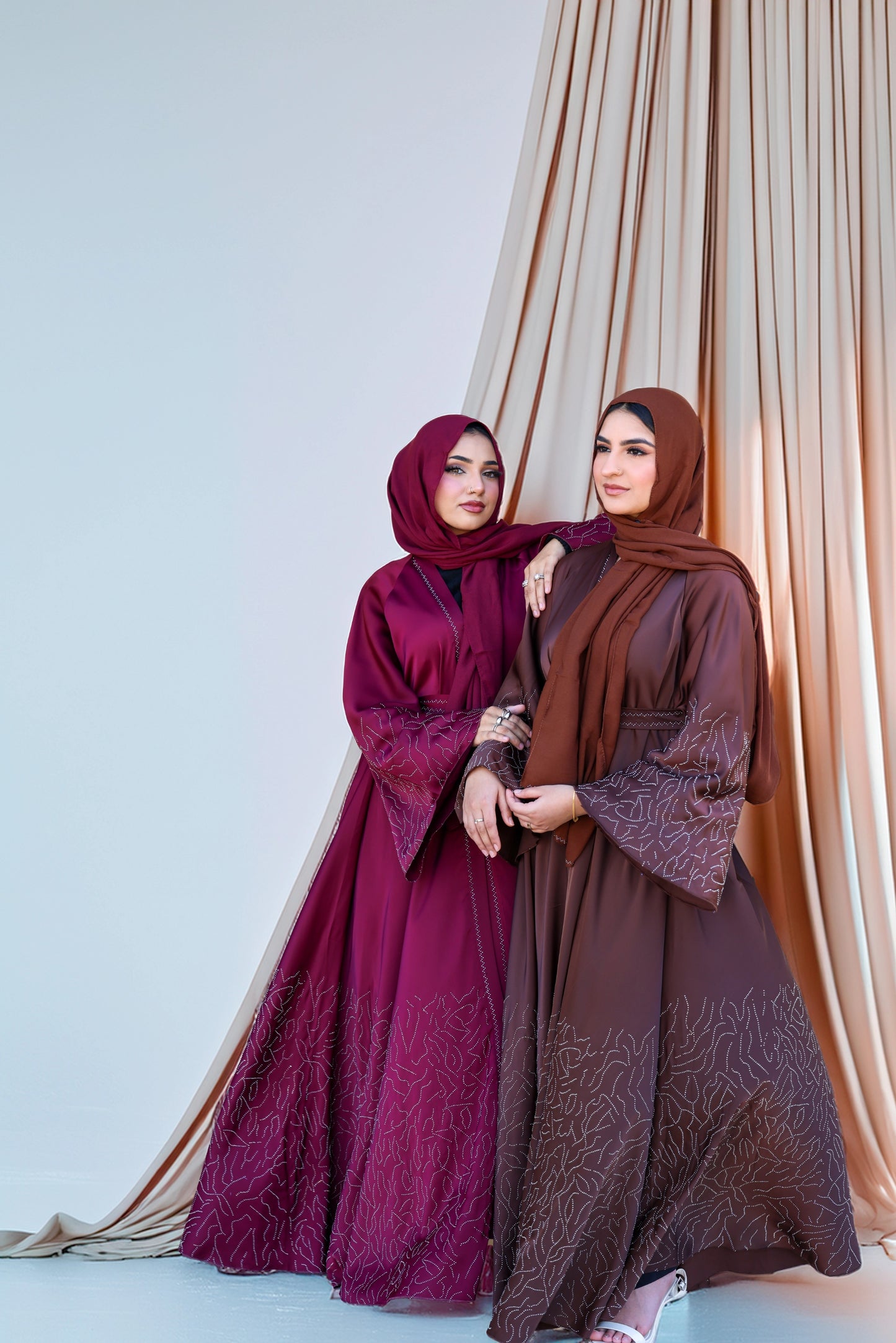 Humaaya Embellished Silk Abaya