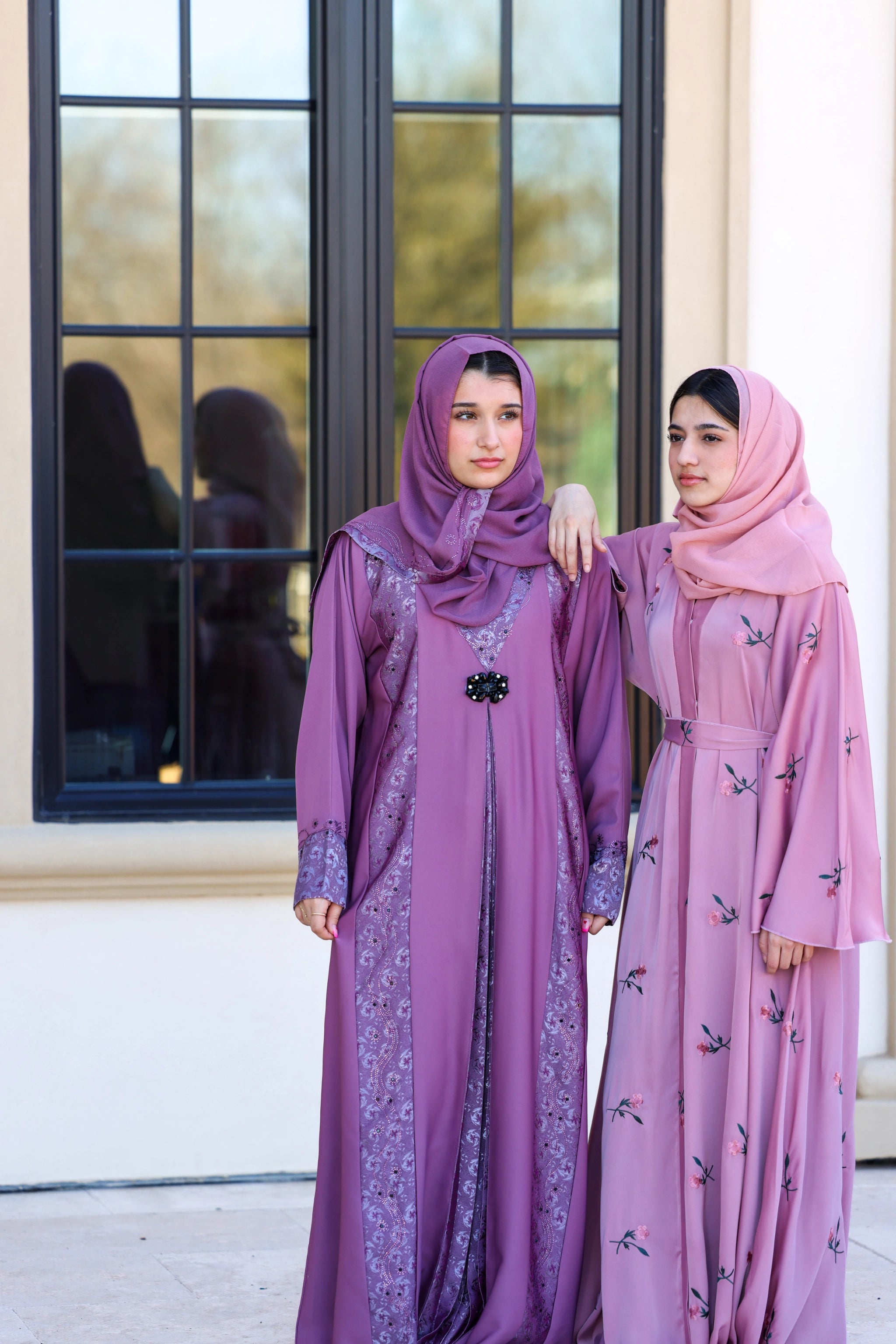 Humaaya Floral Silk Umbrella Abaya