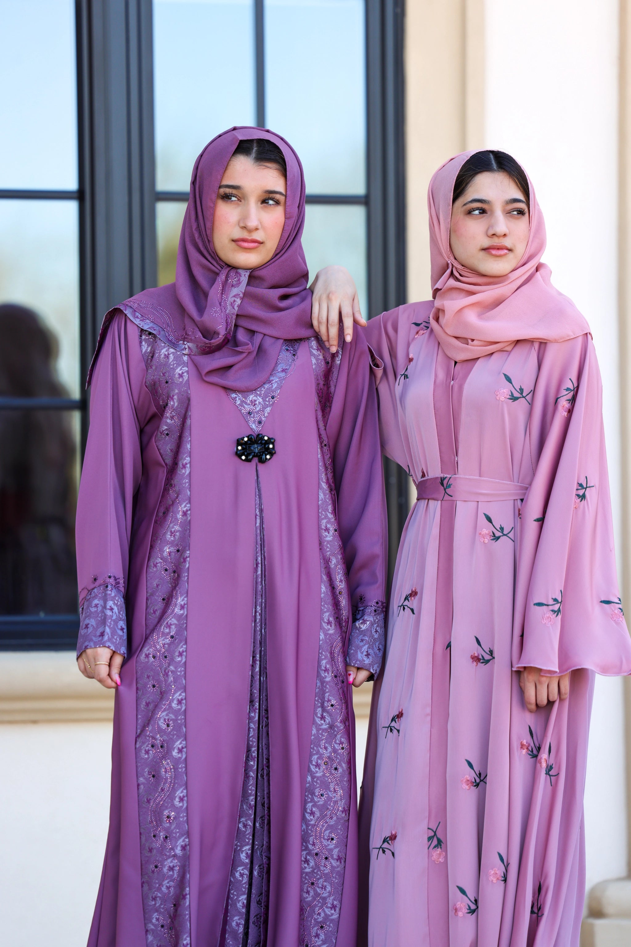 Humaaya Floral Silk Umbrella Abaya