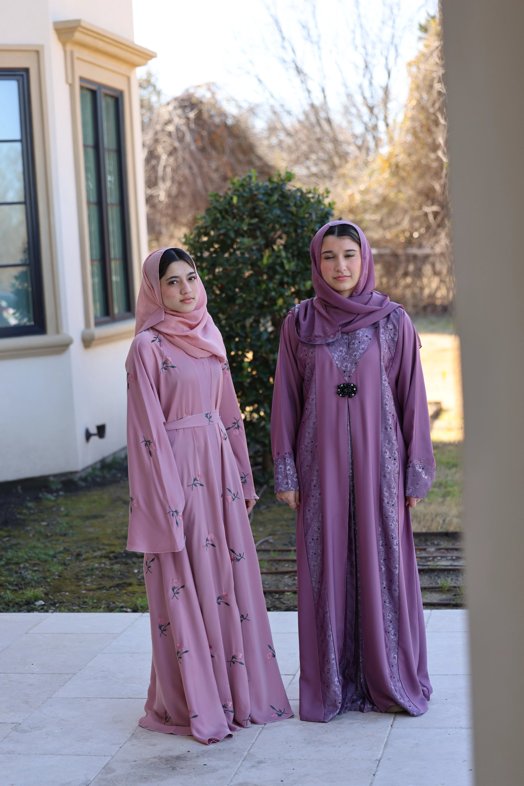 Humaaya Floral Silk Umbrella Abaya