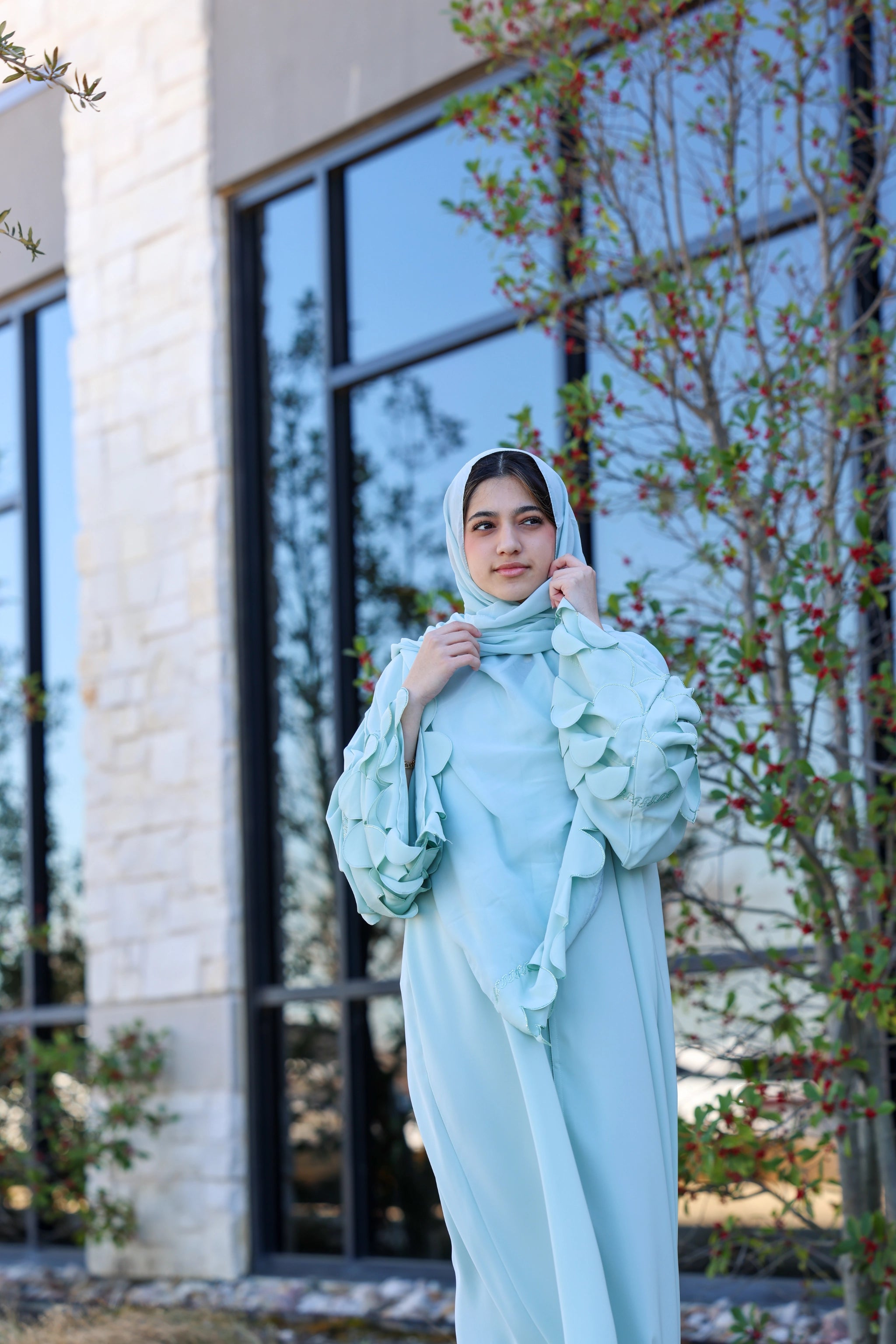 Humaaya Pastel Petal Abaya