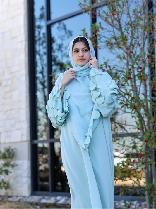 Humaaya Mint Petal Abaya