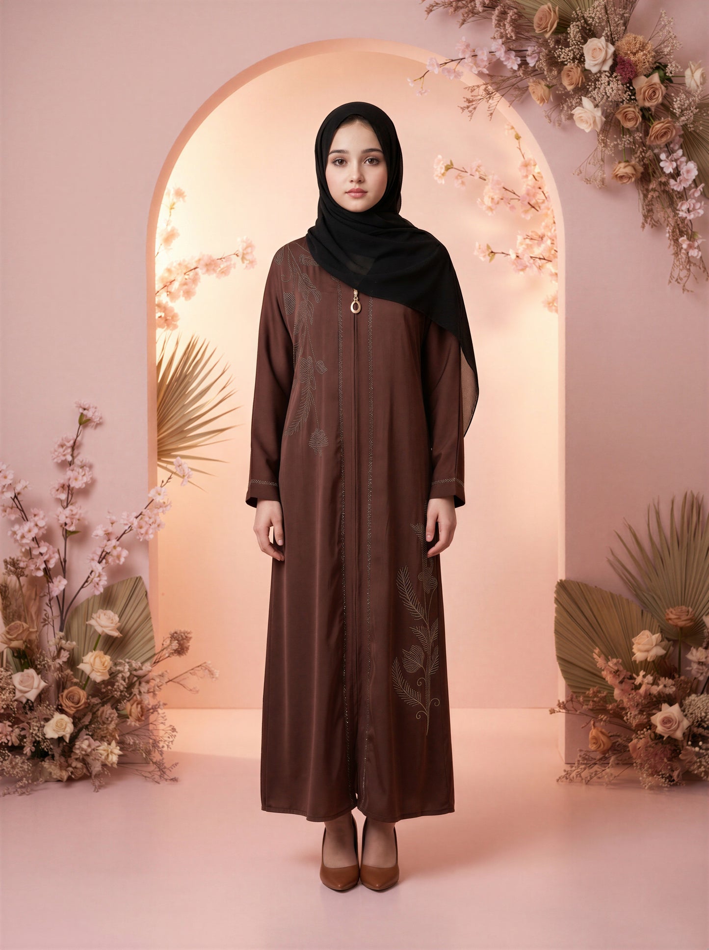 Cocoa Veil Stone Kids Abaya