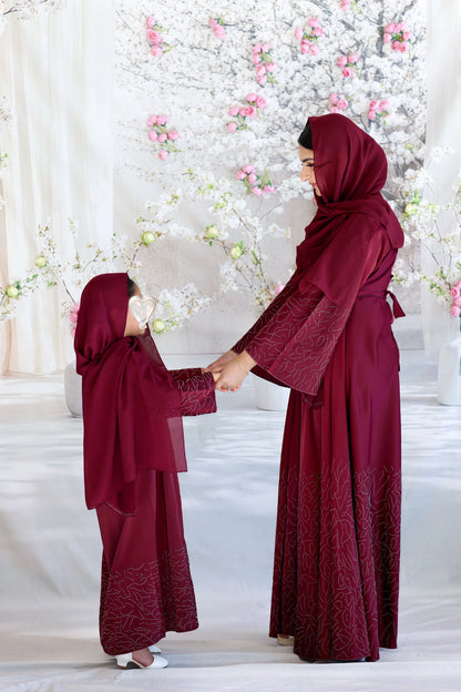Ruby Blossom Abaya