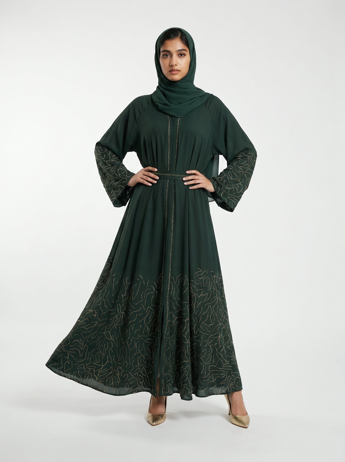 Emerald Luxe Stone Abaya