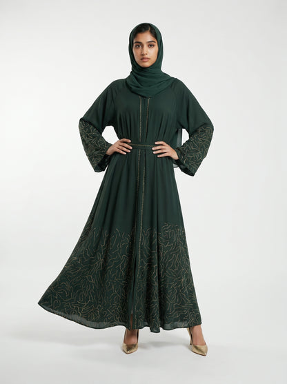 Emerald Luxe Stone Abaya