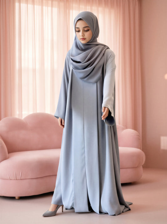 Mist Grey Nida Kids Abaya