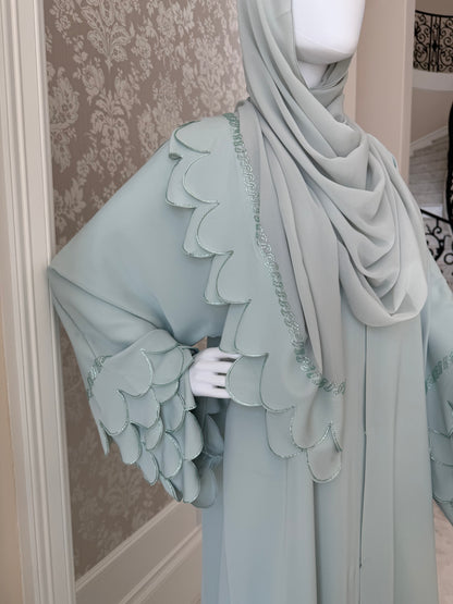 Humaaya Aqua Petal Abaya