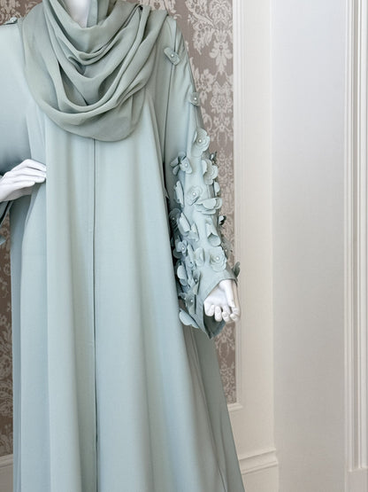 Aqua Bloom Abaya