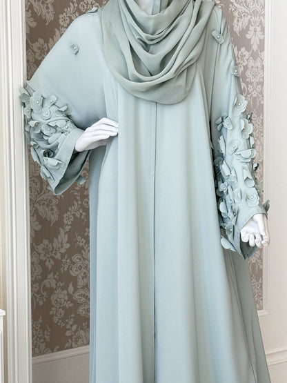 Aqua Bloom Abaya