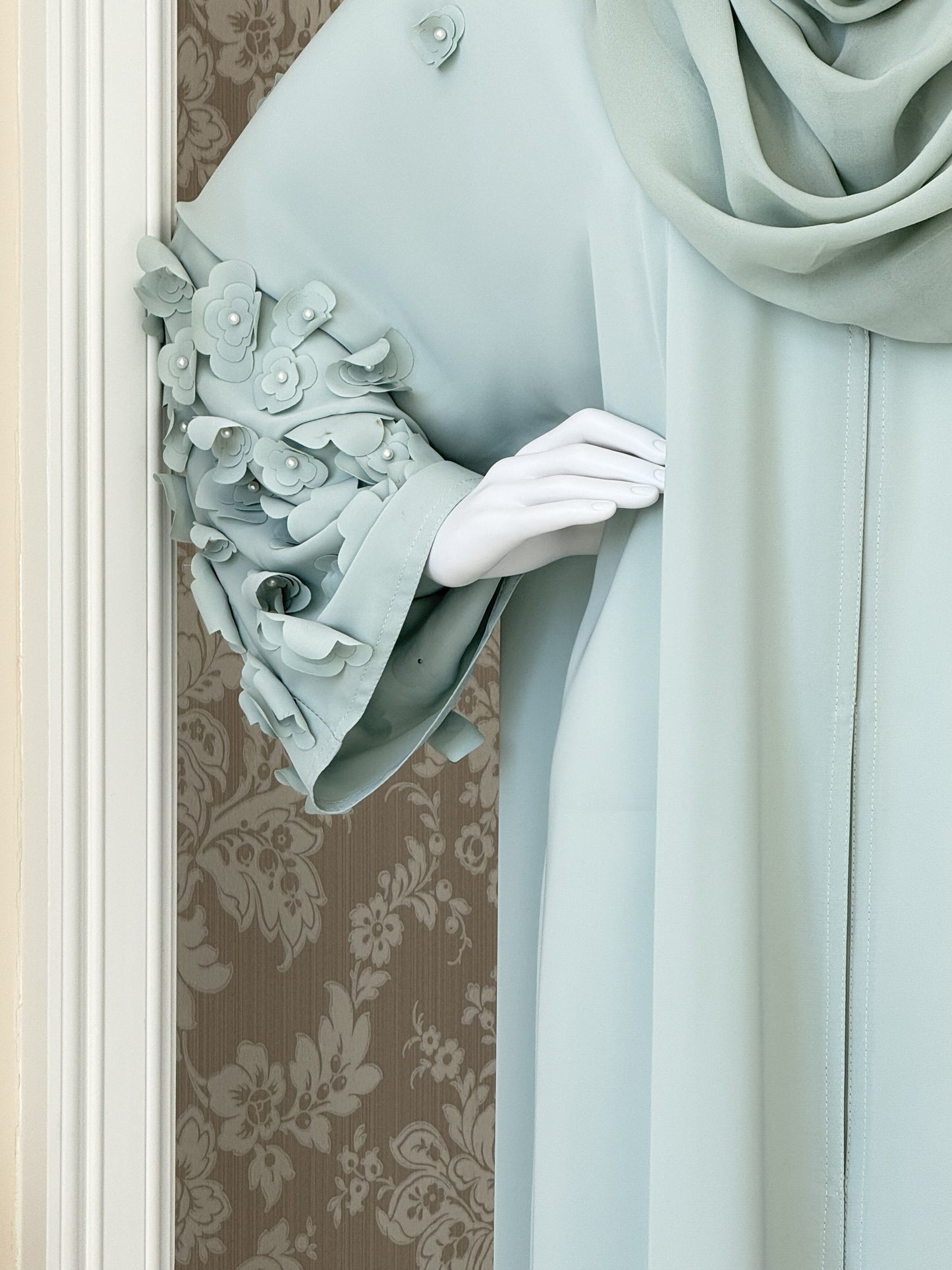 Aqua Bloom Abaya