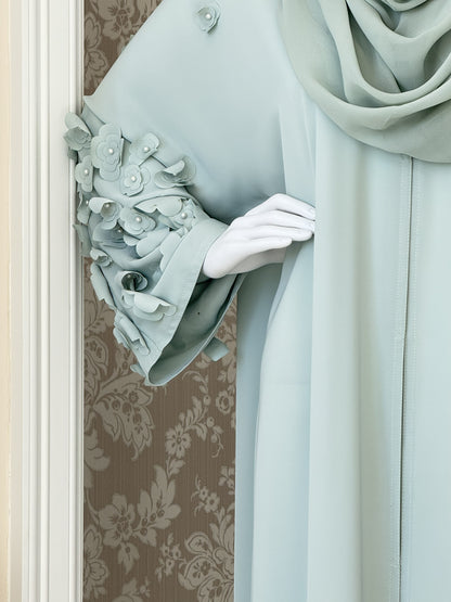 Aqua Bloom Abaya