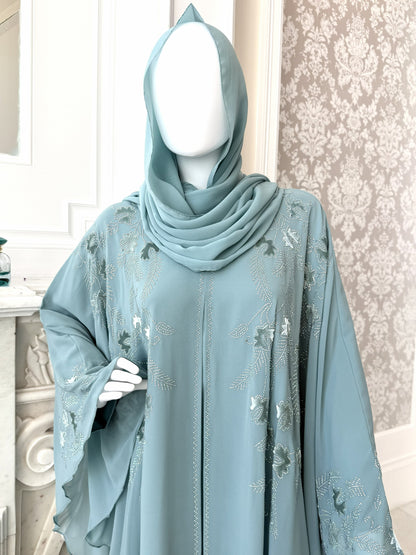 Aqua Bloom Butterfly Kaftan