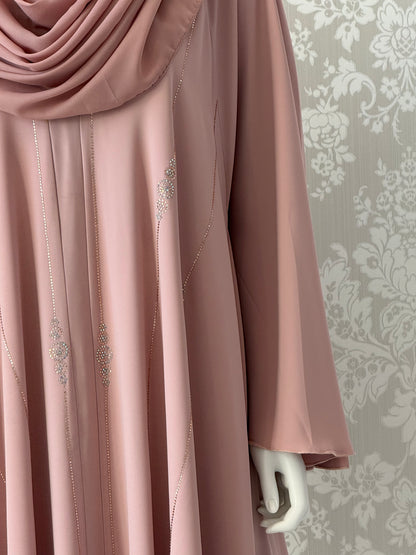 Amara Blush Abaya with stones