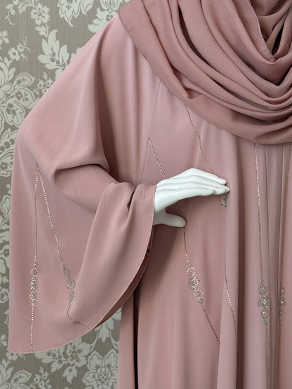 Amara Blush Abaya with stones