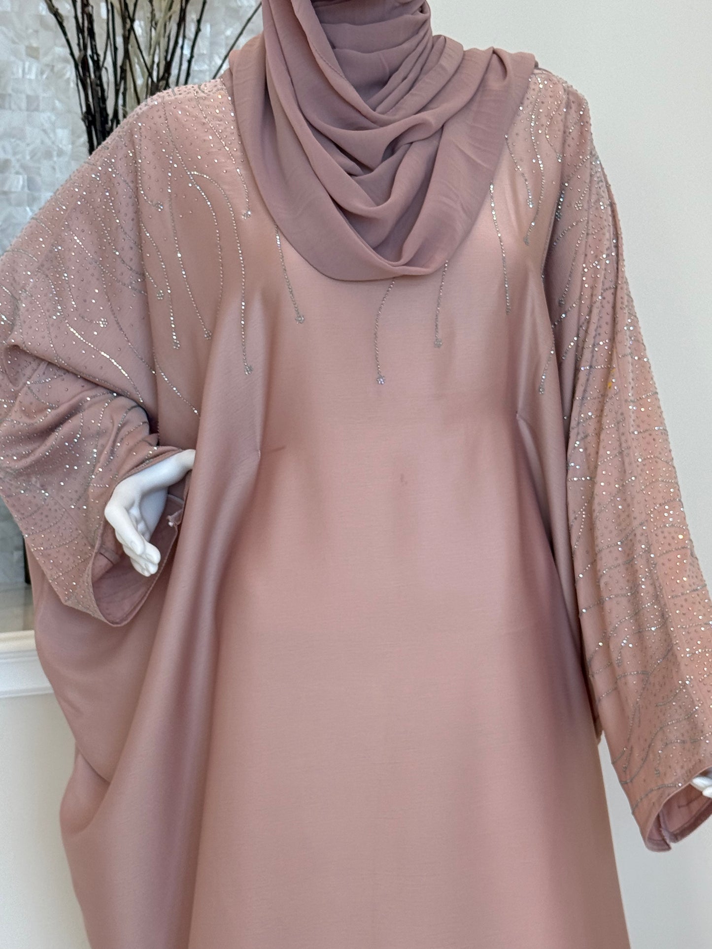 Dusty Rose Cape Abaya