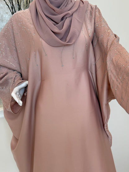 Dusty Rose Cape Abaya