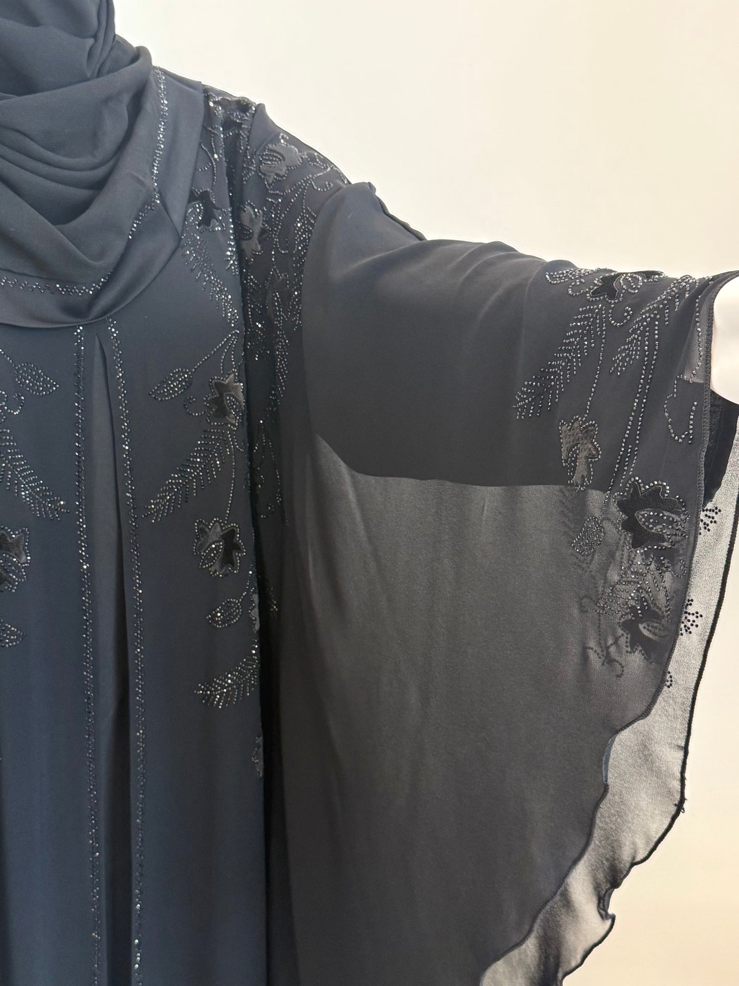 Noir Butterfly Chiffon Kaftan