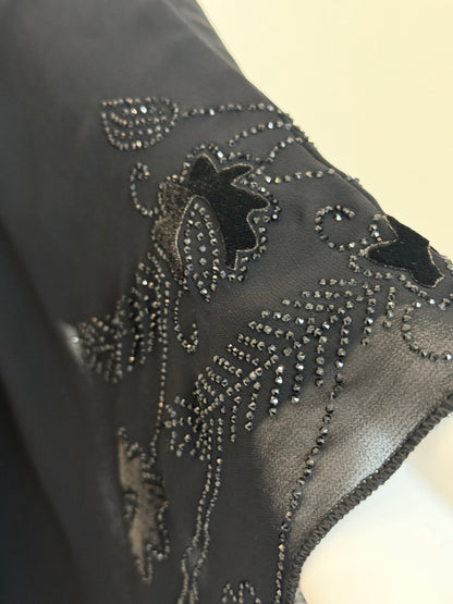 Noir Butterfly Chiffon Kaftan