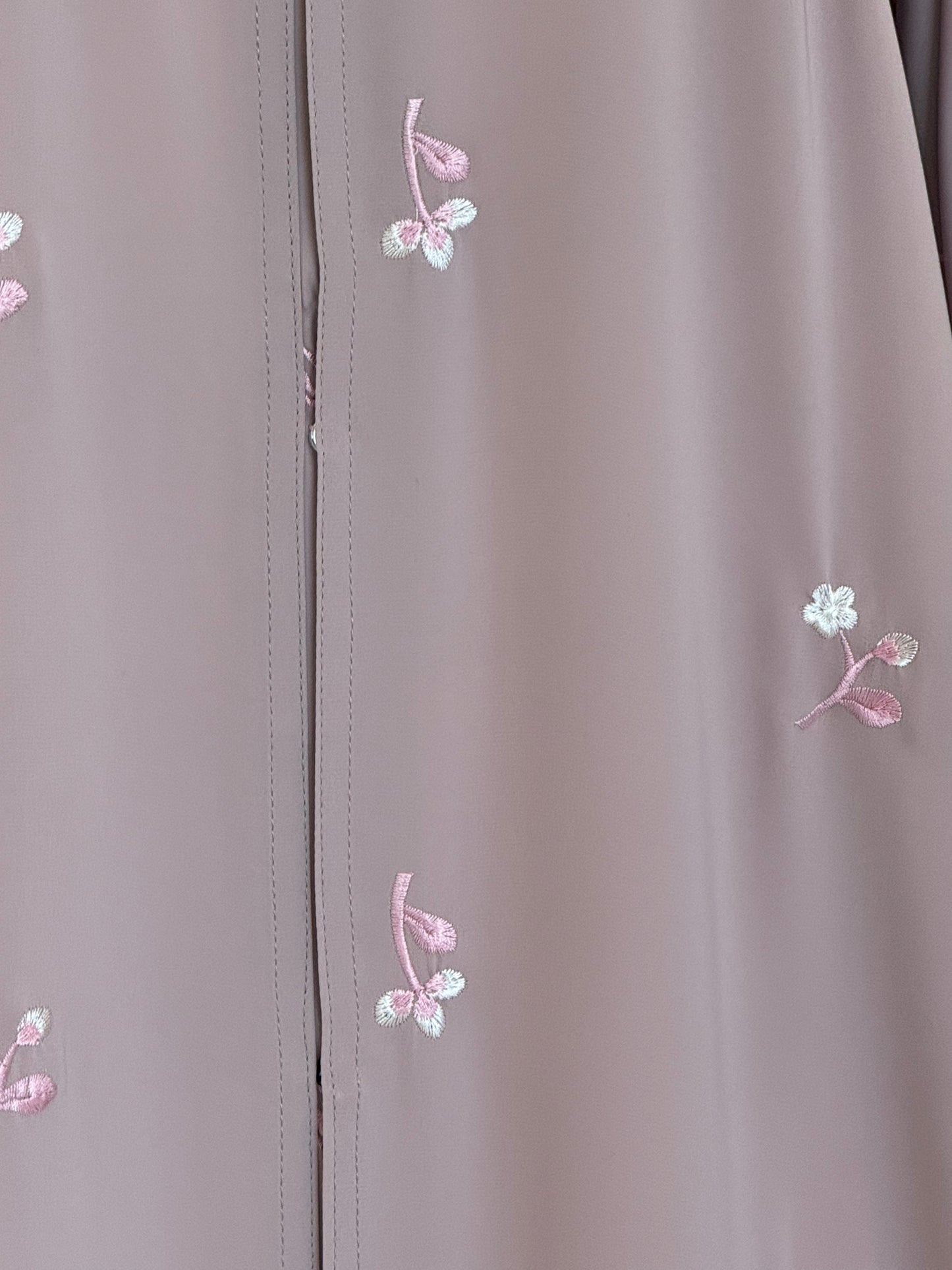 Desert Rose Embroidered Abaya – Dusty Mauve