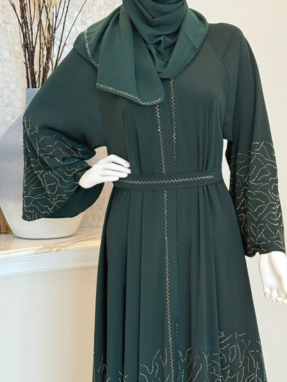 Emerald Luxe Stone Abaya