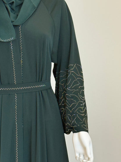 Emerald Luxe Stone Abaya