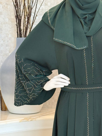 Emerald Luxe Stone Abaya